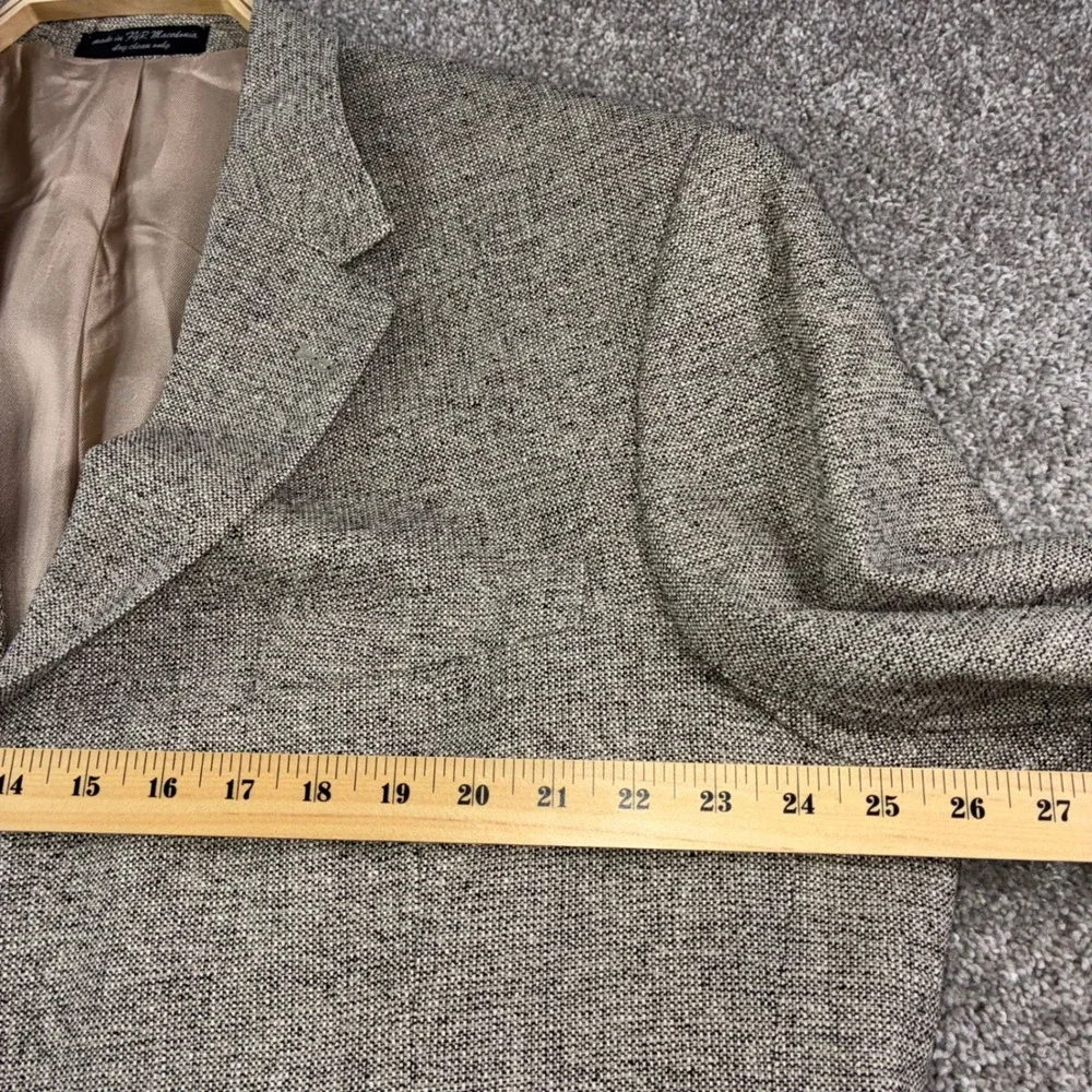 Gianfranco Ruffini Italy Mens 48R Blazer Jacket Tan Silk Tweed Sport Coat Career